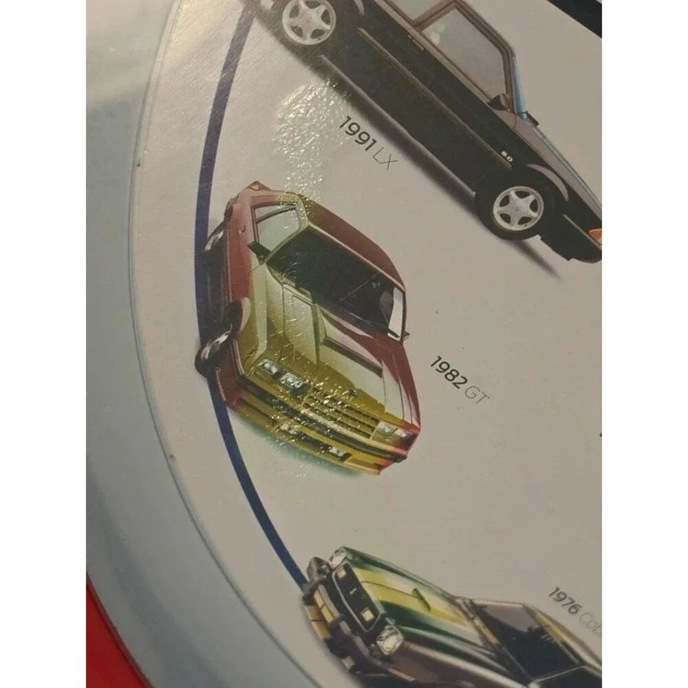Ford Mustang Wall Clock 50 Years Cars Sound Quartz Red White Racing Stripe